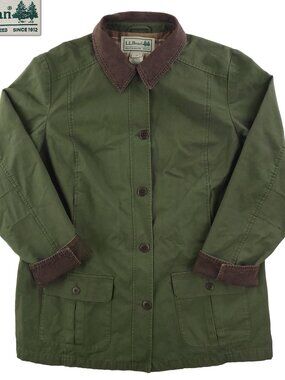 L.L. Bean Adirondack Chore Jacket Flannel Lined Corduroy Trim 267093 Women's XL